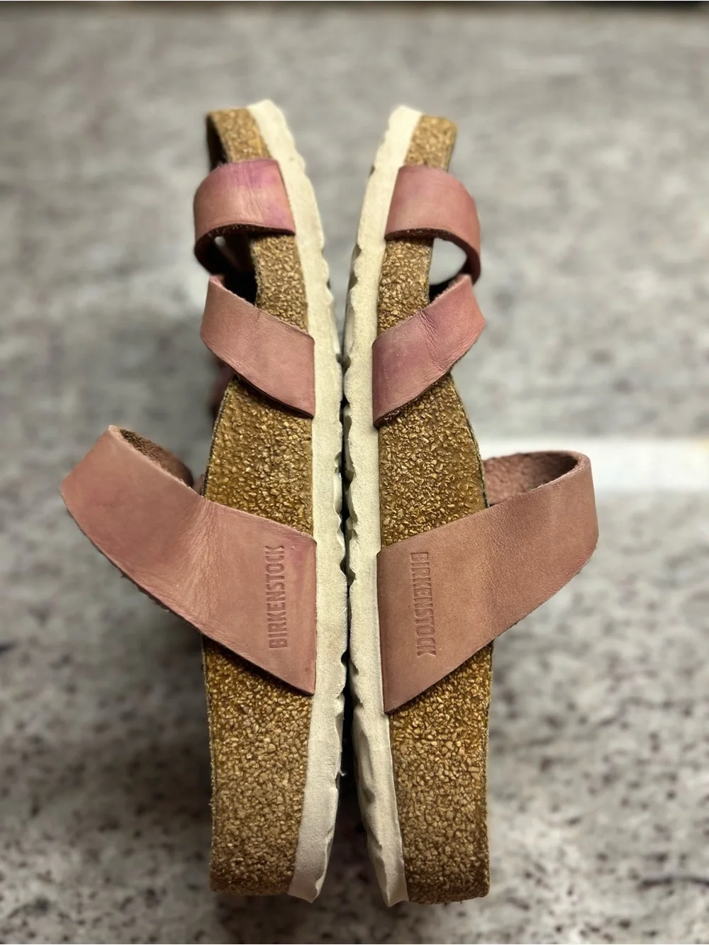 Women's Birkenstock Franca distressed Pink Three-Buckle Slide Sandals size 8(39)